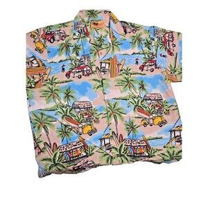On Gear Mens Hawaiian Shirt Size xxl Tiki Party/Surfer Style